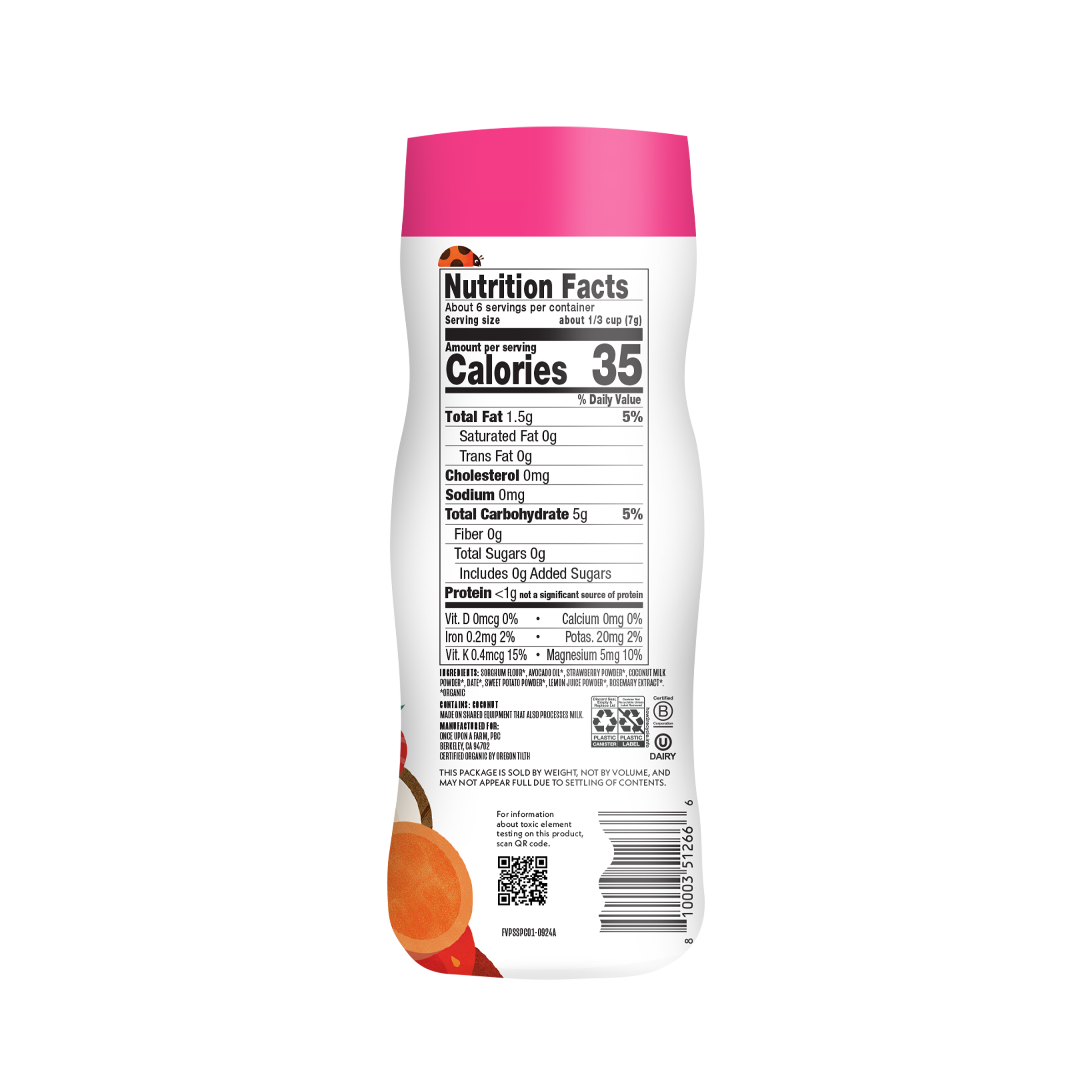 Strawberry, Coconut & Sweet Potato Puffs, 6ct