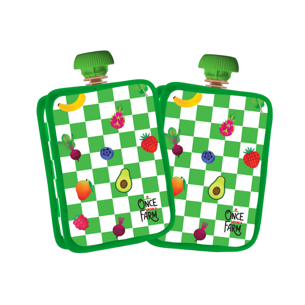 Green Checkered Pouch Cooler 2-Pack