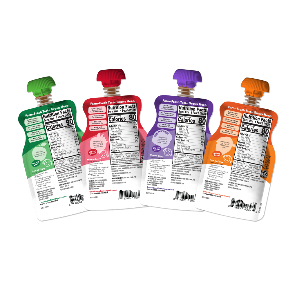 Back of 4-Pack Smoothie One-Time Add-On with updated dairy free smoothie pouches