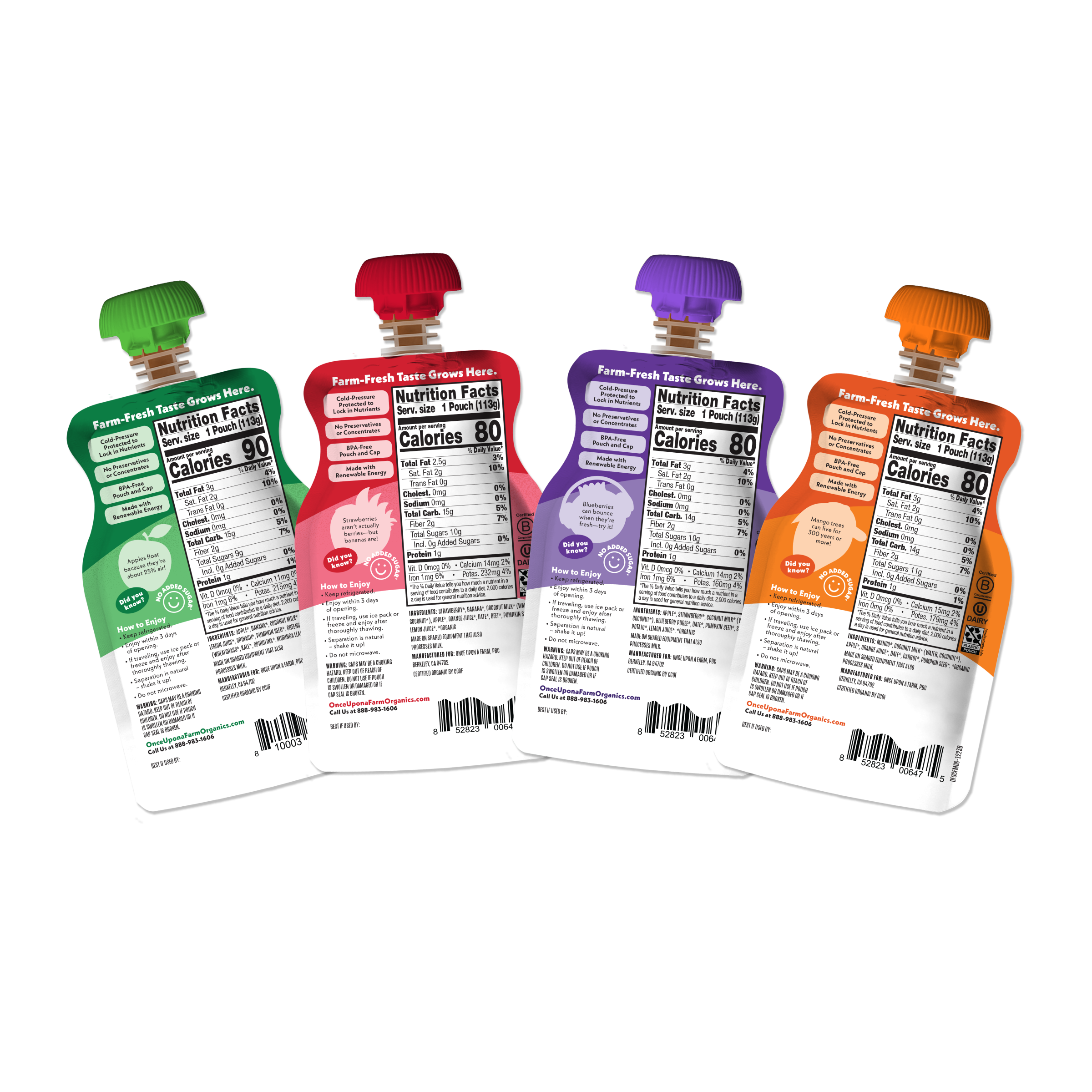 Back of 4-Pack Smoothie One-Time Add-On with updated dairy free smoothie pouches