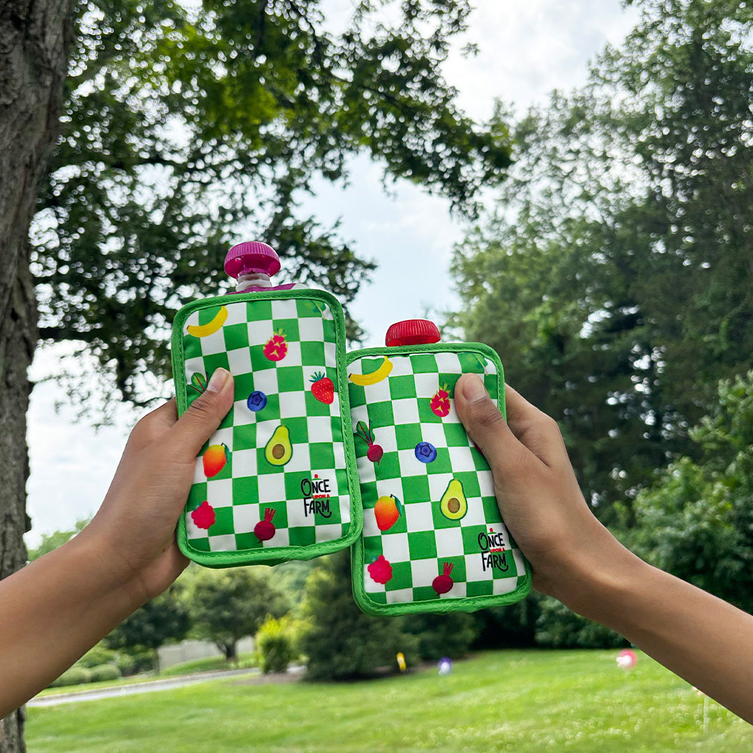 Green Checkered Pouch Cooler 2-Pack