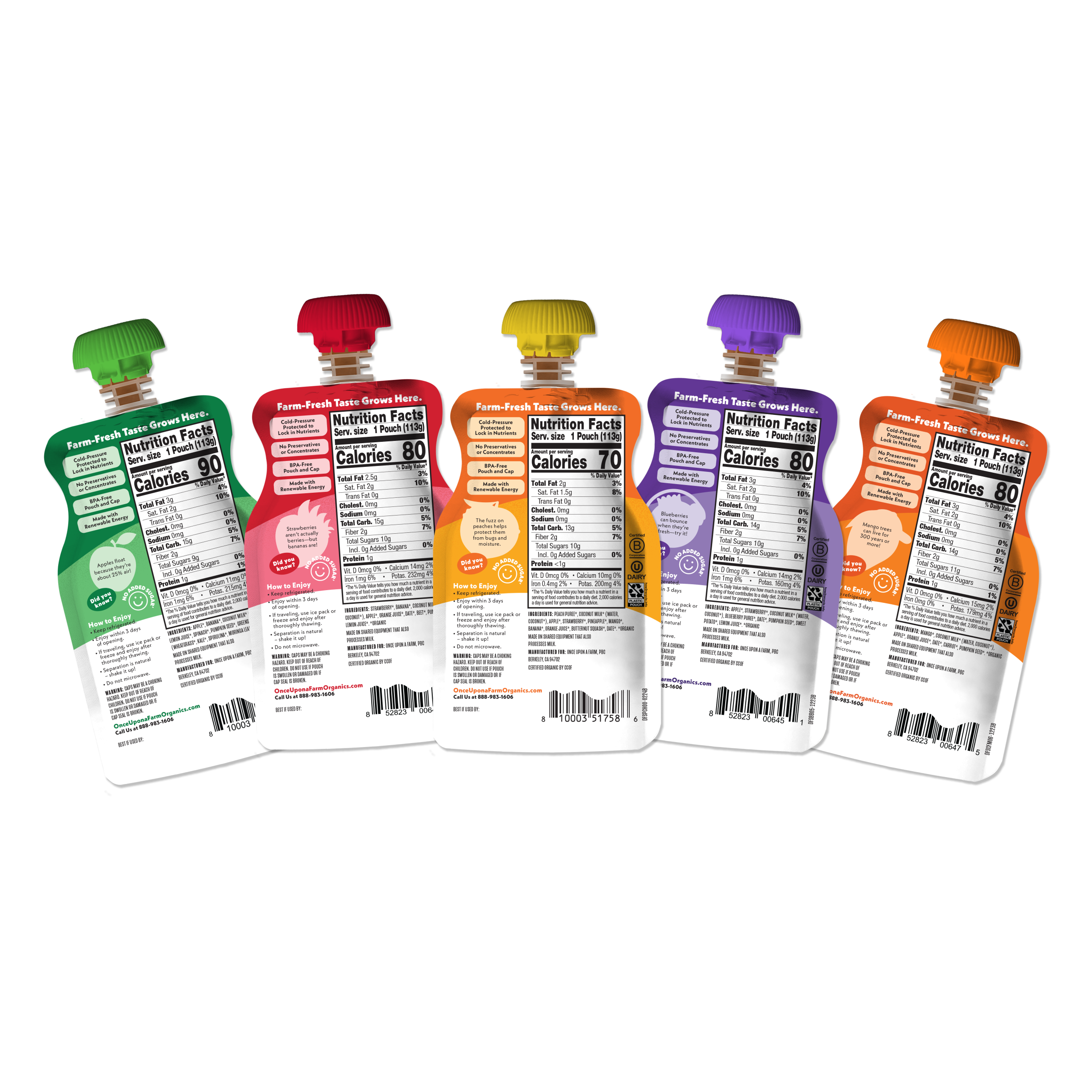 Dairy-Free Smoothie Variety Pack back of packaging