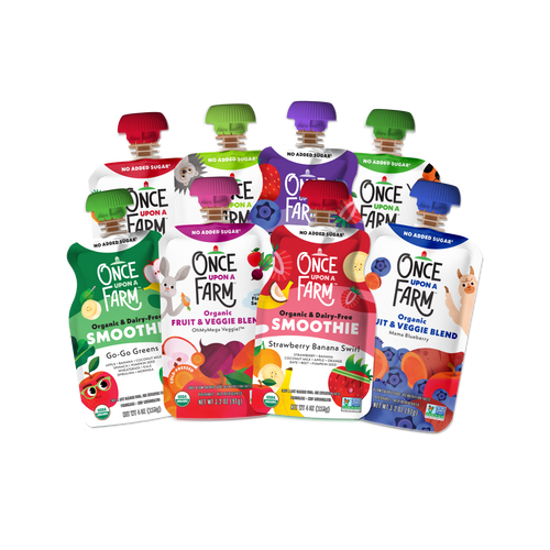 Front of Farmer's Finest Fruit & Veggie Variety Pack Pouches - Updated Dairy-Free Smoothie Pouches