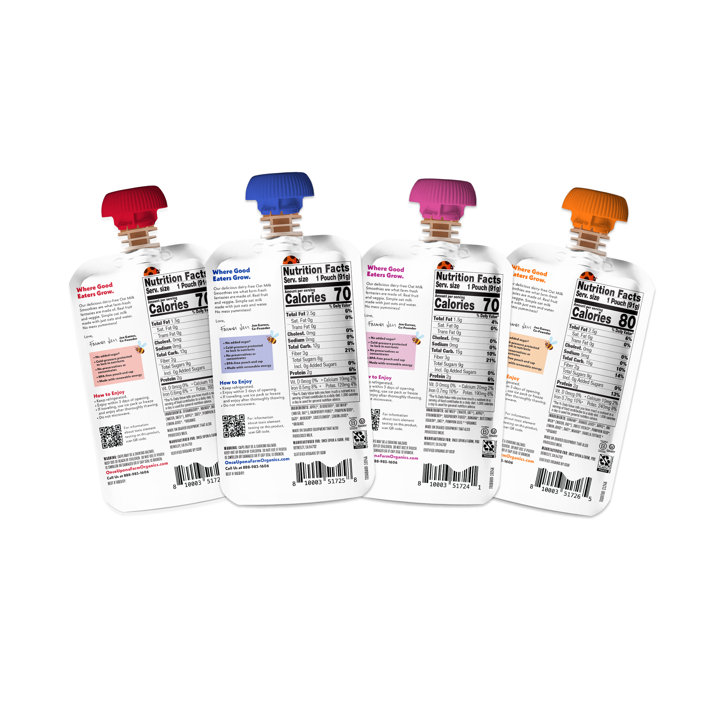 Oat Milk Smoothie Variety Pack back of packaging