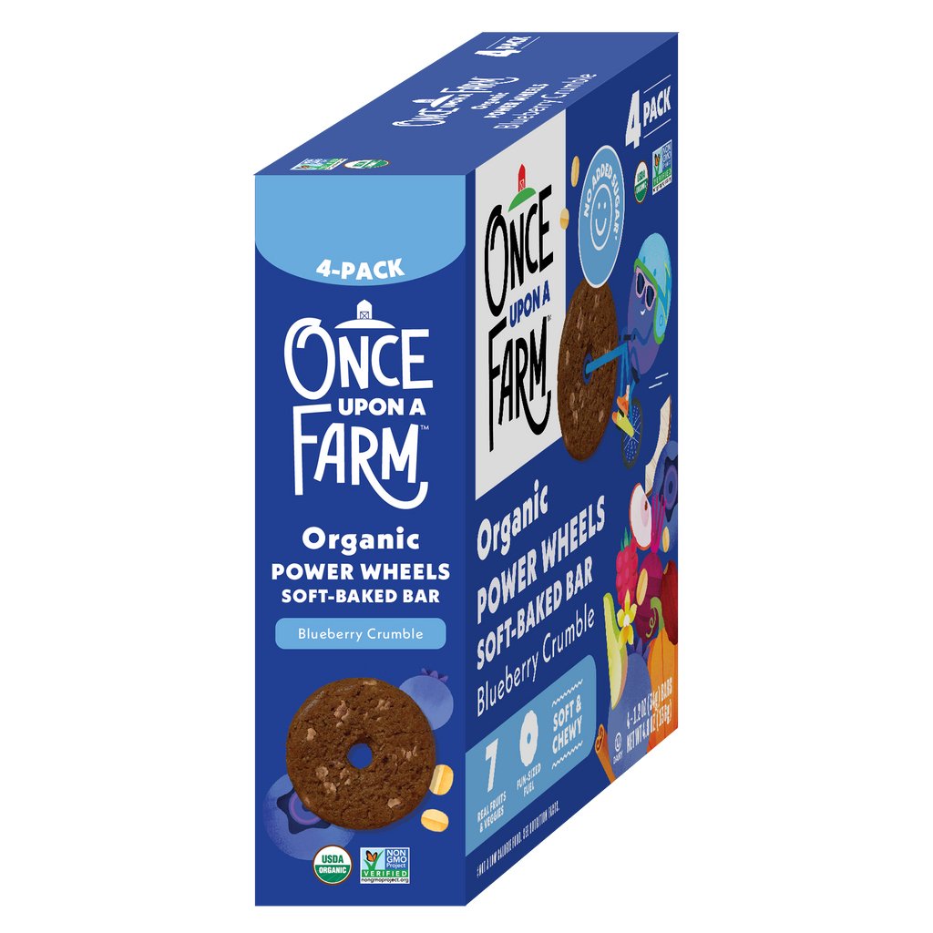Once Upon a Farm Organic Power Wheels Soft Baked Bar. Blueberry Crumble. 