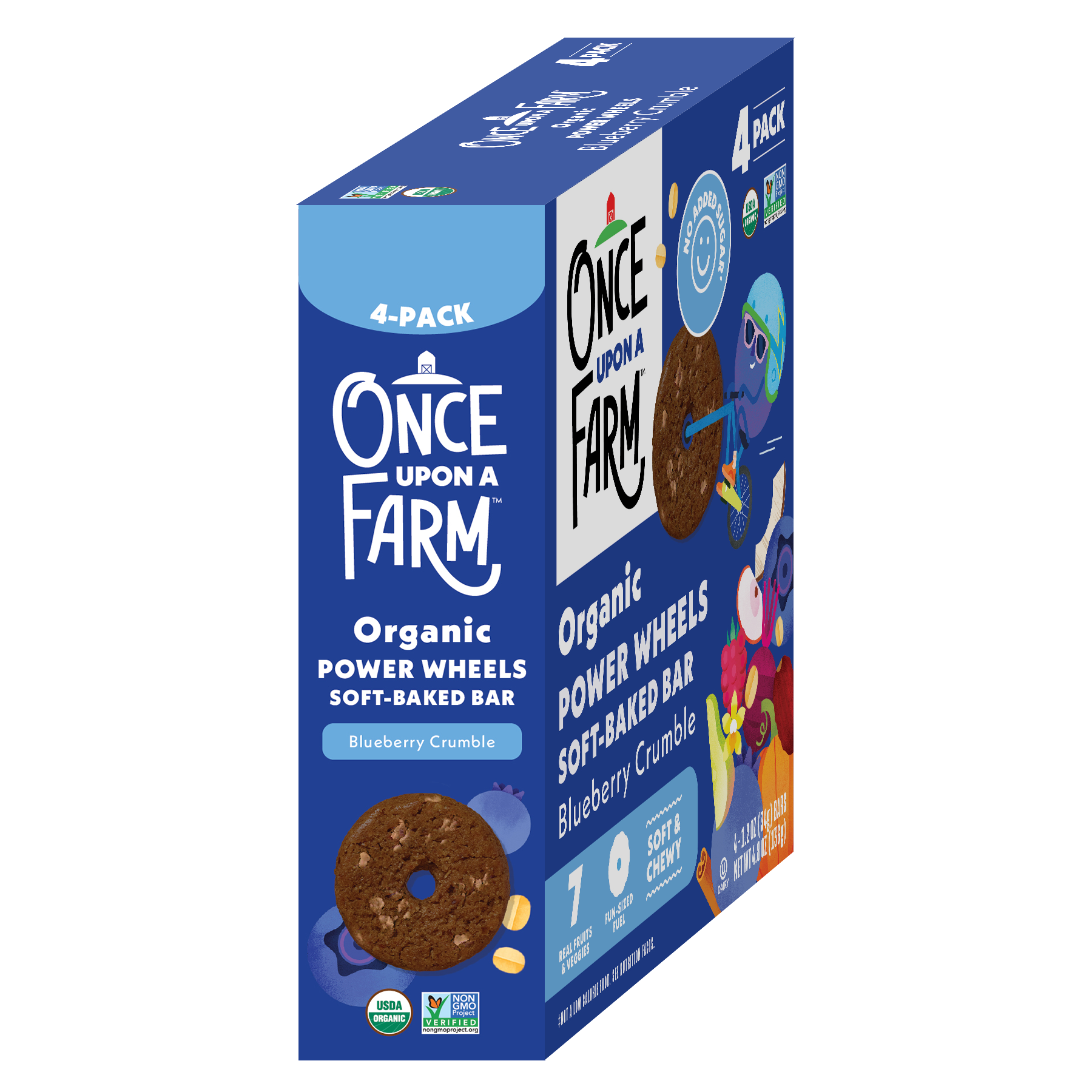 Once Upon a Farm Organic Power Wheels Soft Baked Bar. Blueberry Crumble. 
