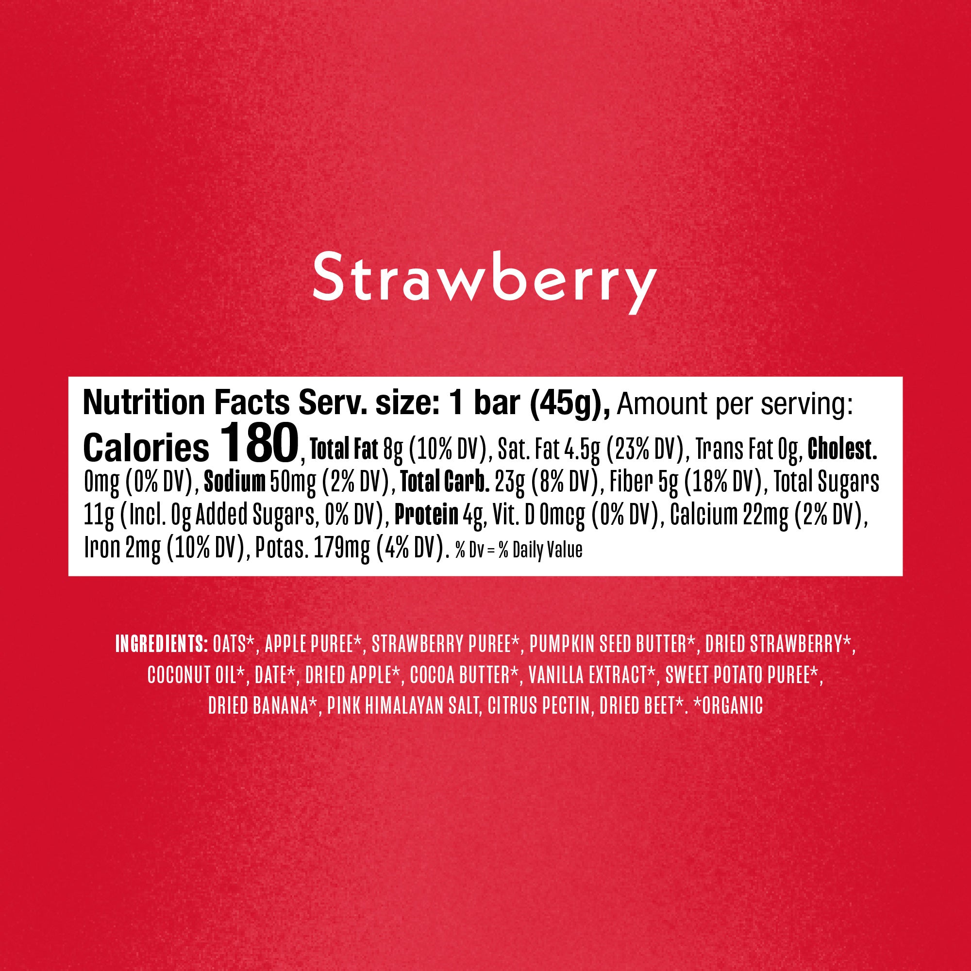 Strawberry Nutritional Facts Panel