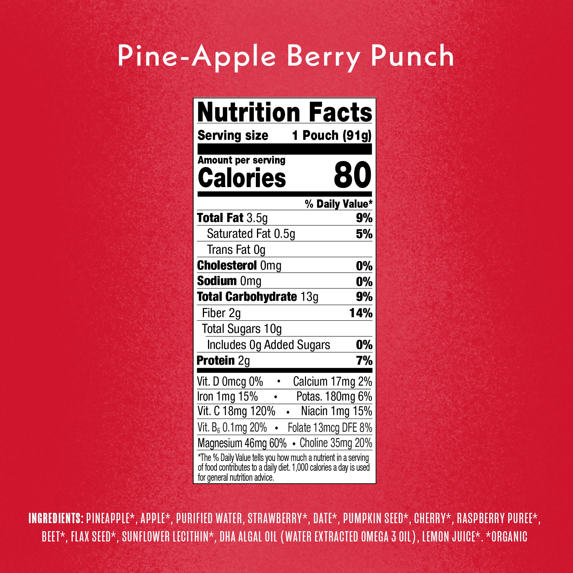 Pine-Apple Berry Punch Smart Blend Nutritional Facts & Ingredients