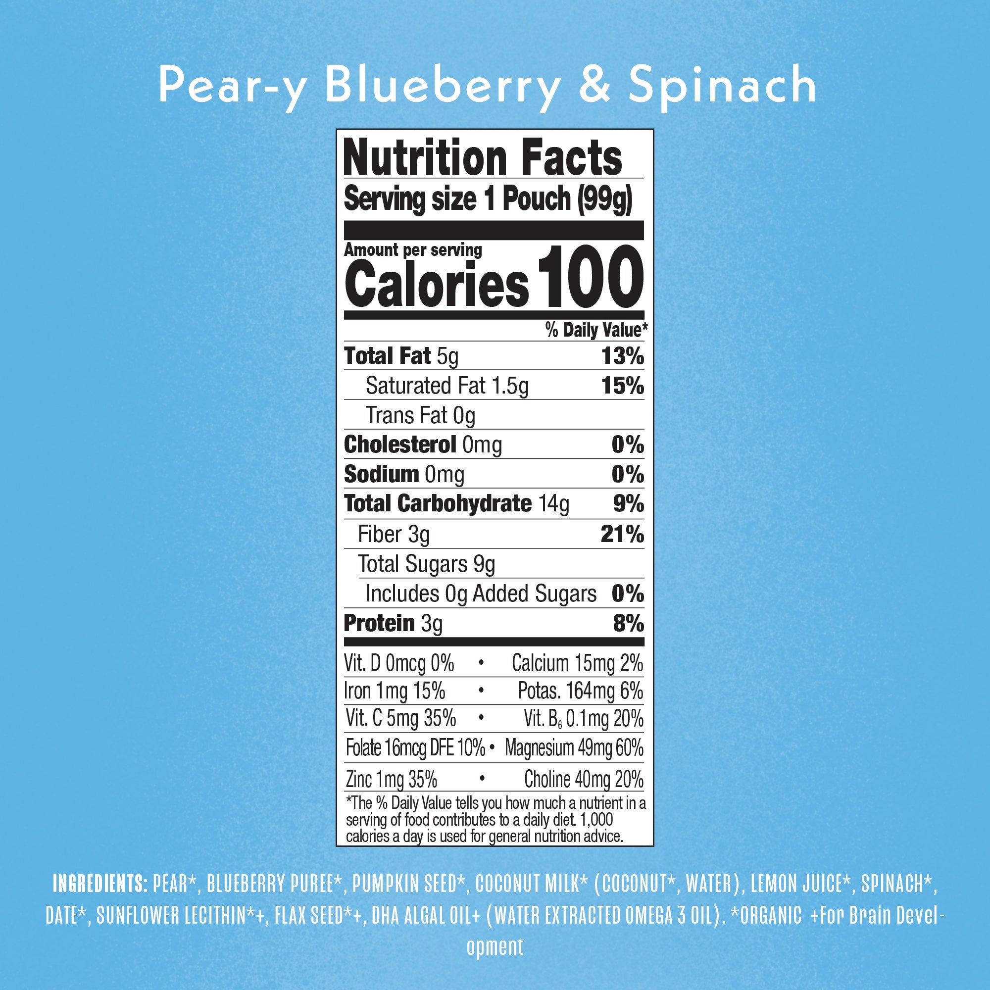 Pear-y-Blueberry & Spinach Smart Blend Nutritional Facts & Ingredients