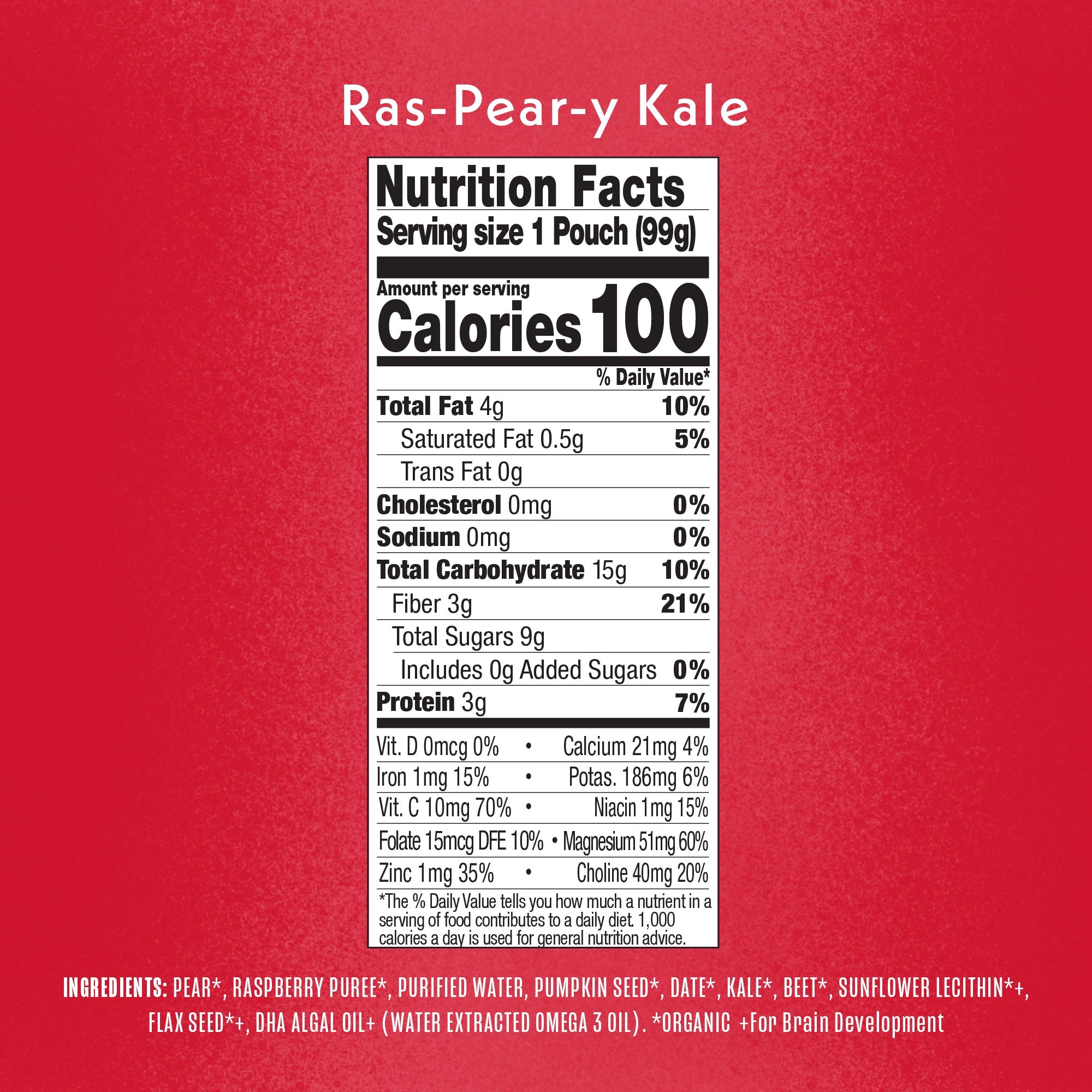 Ras-Pear-y-Kale Smart Blend Nutritional Facts & Ingredients