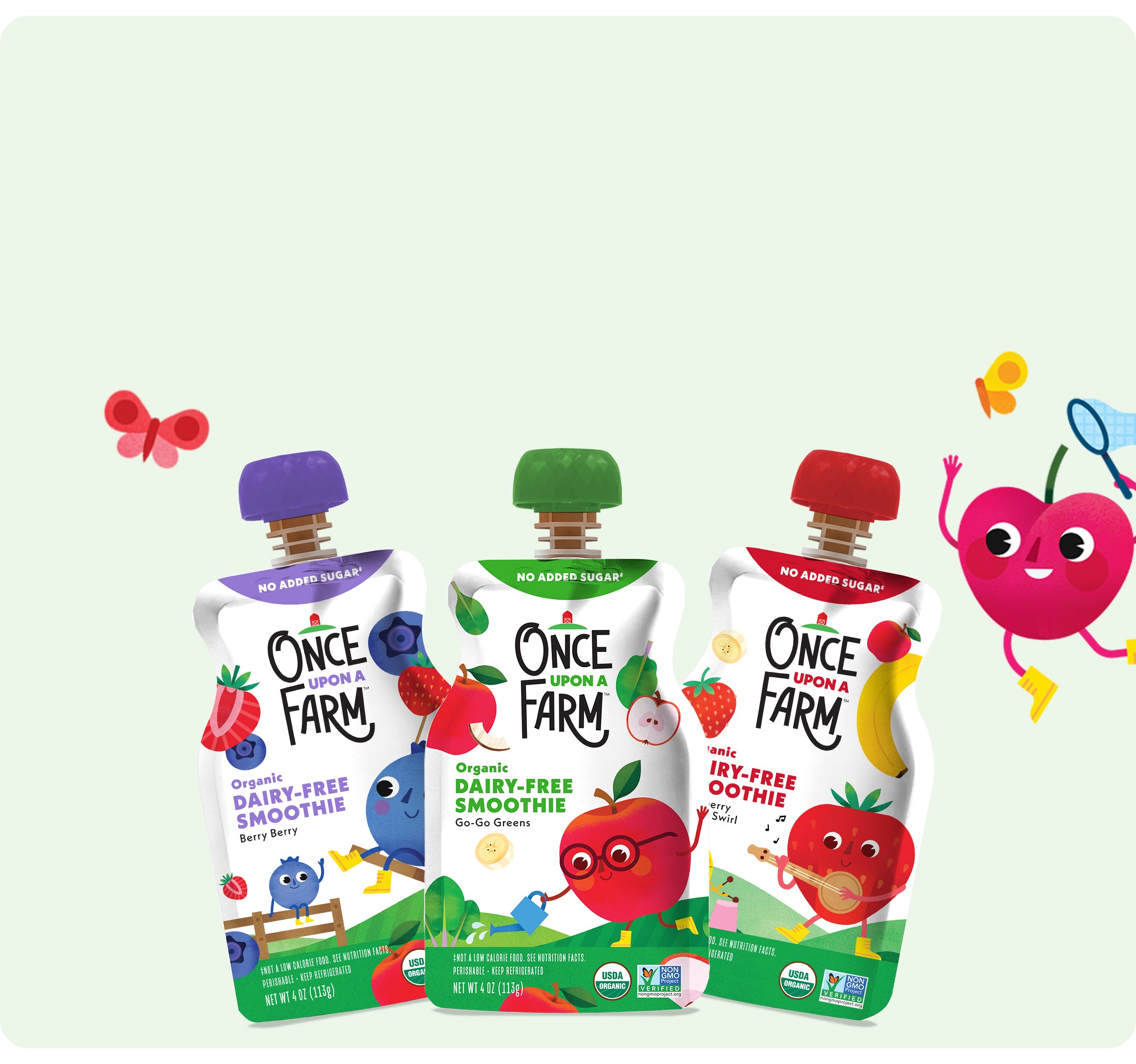 Once Upon a Farm Dairy-Free Smoothie Blends Illustration