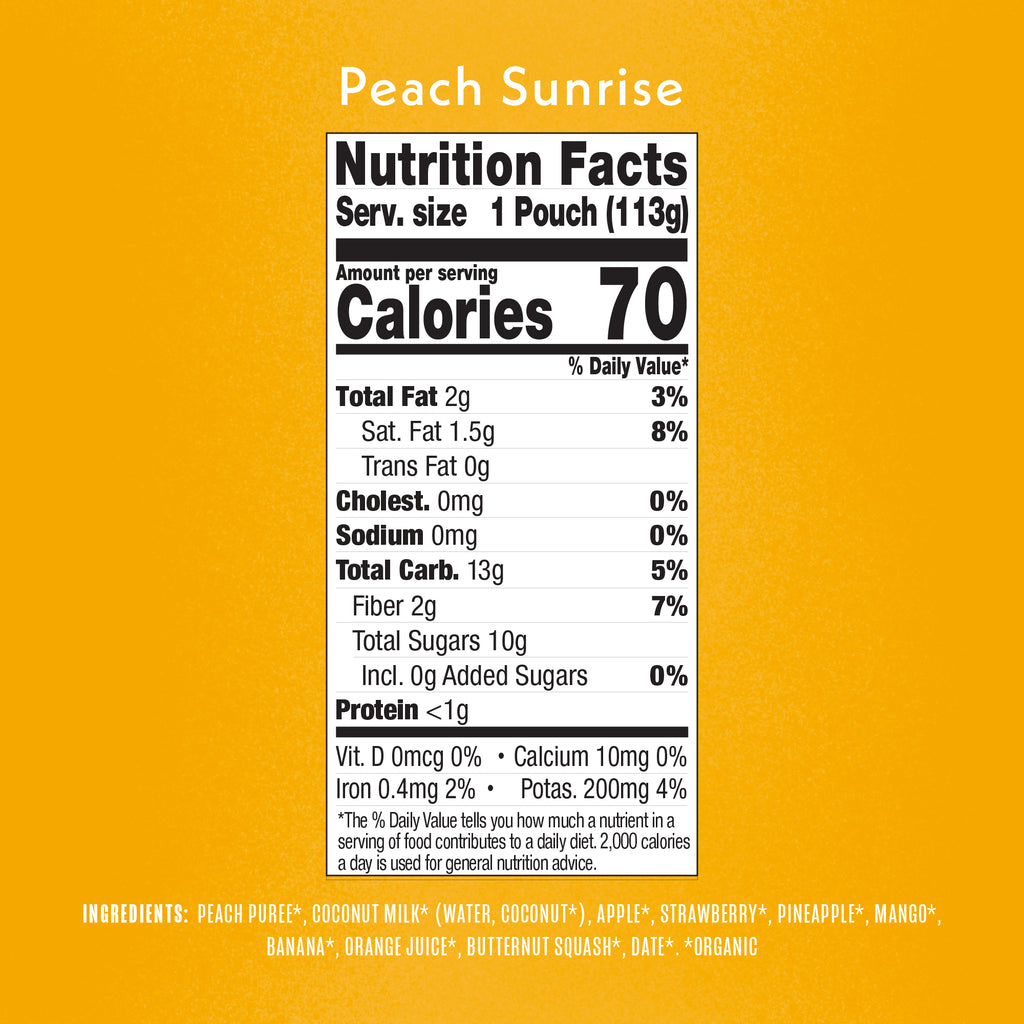 Peach Sunrise Nutritional Facts & Ingredients