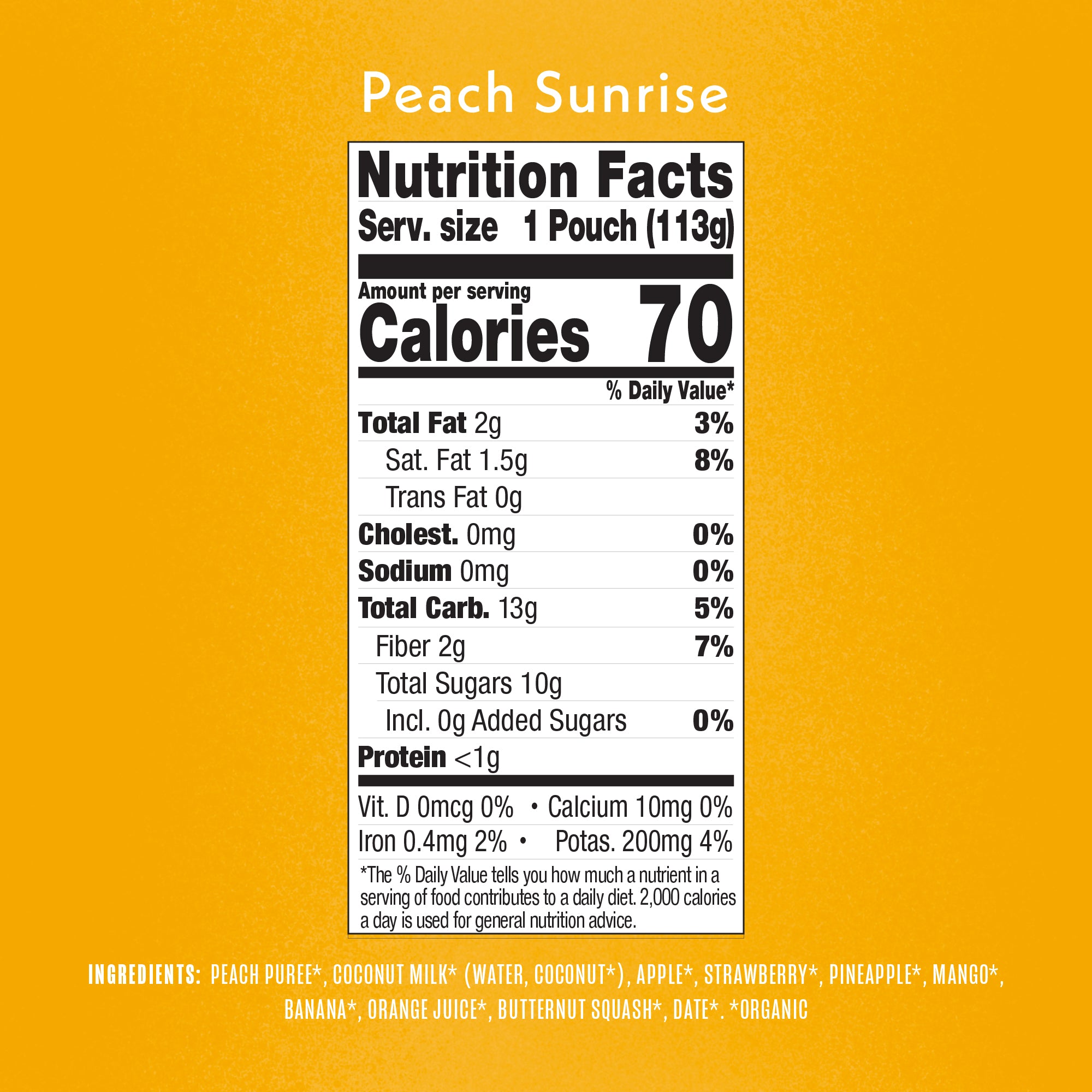Peach Sunrise Nutritional Facts & Ingredients