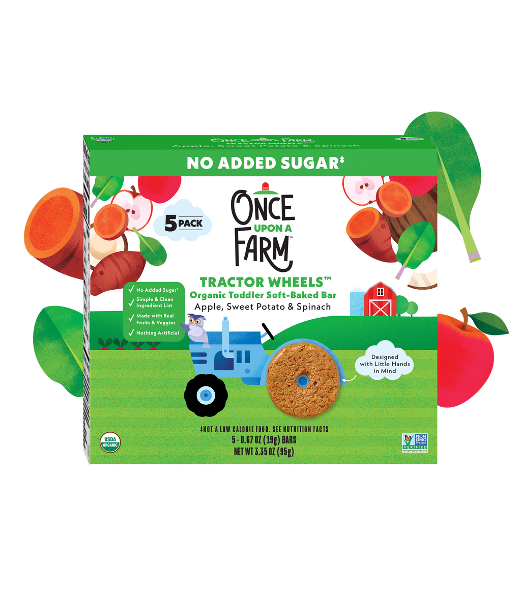 Apple, Sweet Potato & Spinach Tractor Wheels, 8 boxes Once Upon a Farm