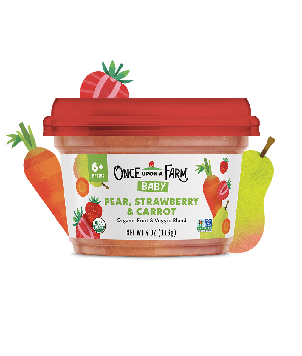 Front of Bowl: Pear, Strawberry & Carrot